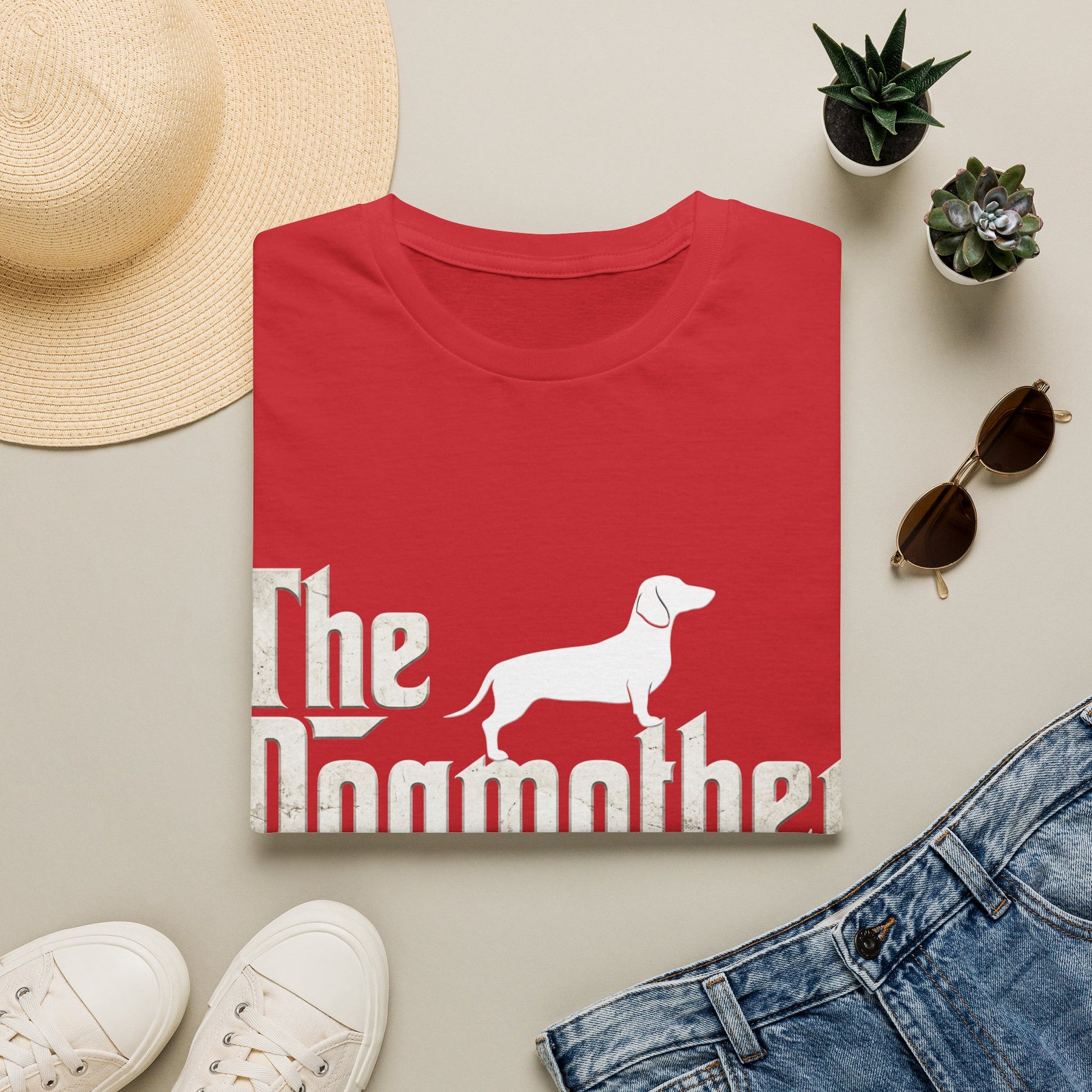 True Insights T-Shirt The Dogmother Dackel Motiv im Alltag, lustiges Hundemama Geschenk für Dackelbesitzer