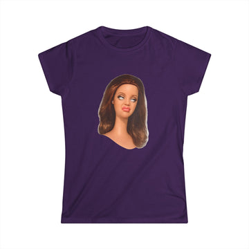 Damen T-Shirt lustiges Puppen-Meme Gesicht – Sassy Diva Print, ironisches Statement Shirt für Frauen, perfekt als Geschenk
