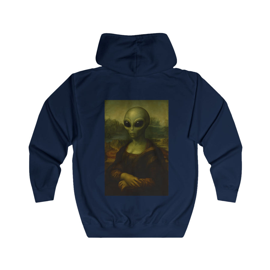 Mona Alien Zip-Hoodie – Kunstparodie mit Außerirdischer