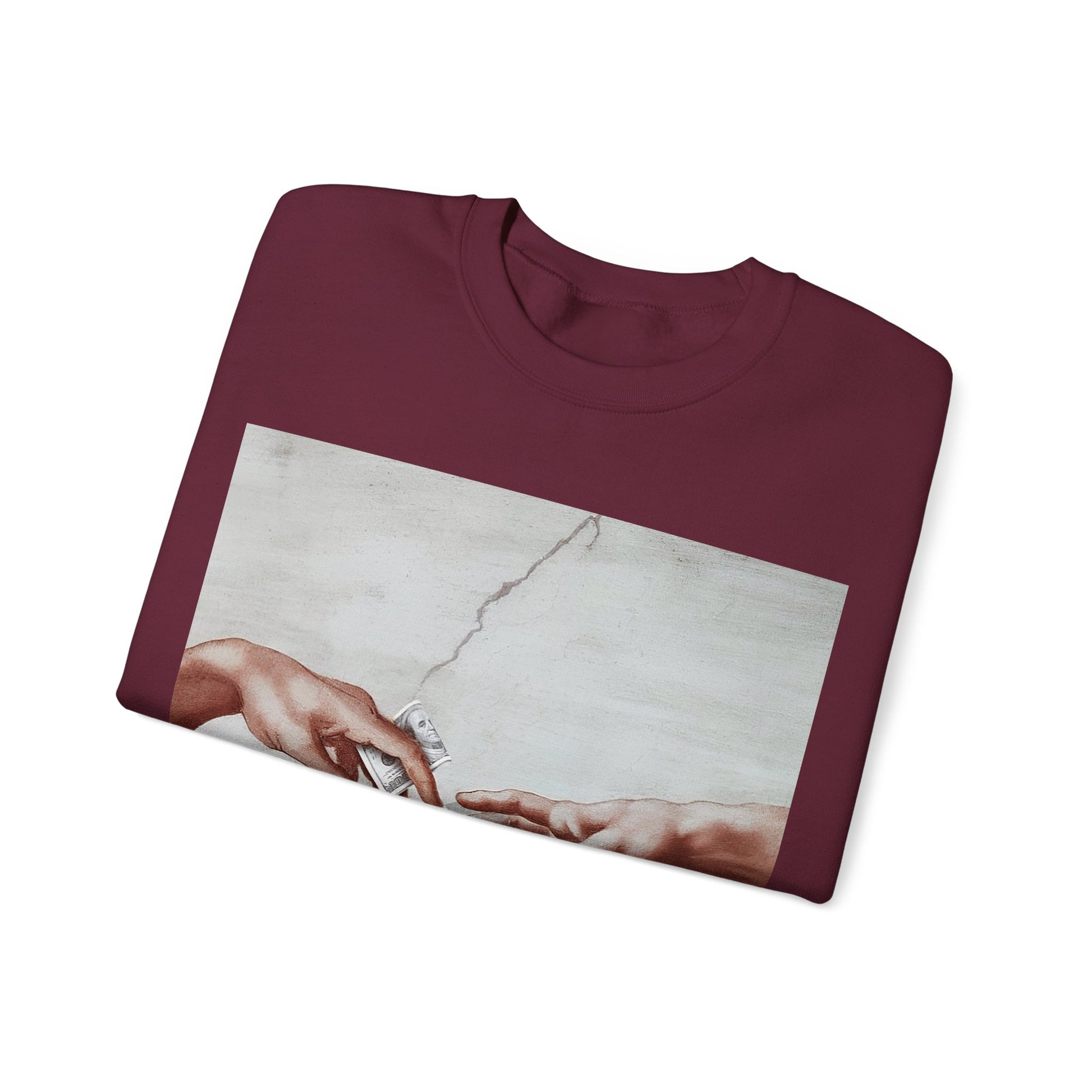 Sweatshirt – The Deal Sweatshirt – Satirische Kunst trifft Streetwear | Michelangelo Meme Design | True Insights Design mit Humor