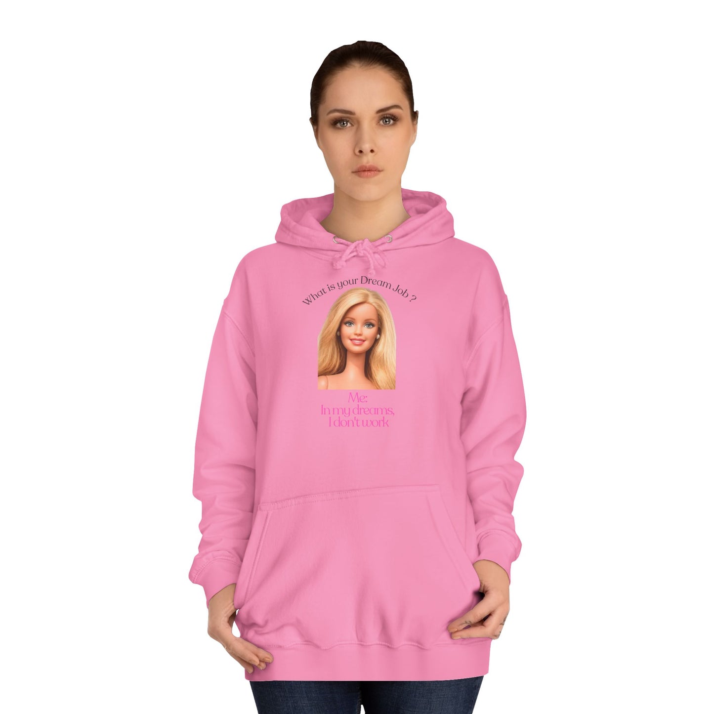 Lustiges Hoodie 'In my dreams I don't work' – Witziger Spruch Traumjob Kapuzenpullover für Faulenzer & Antiarbeit-Fans