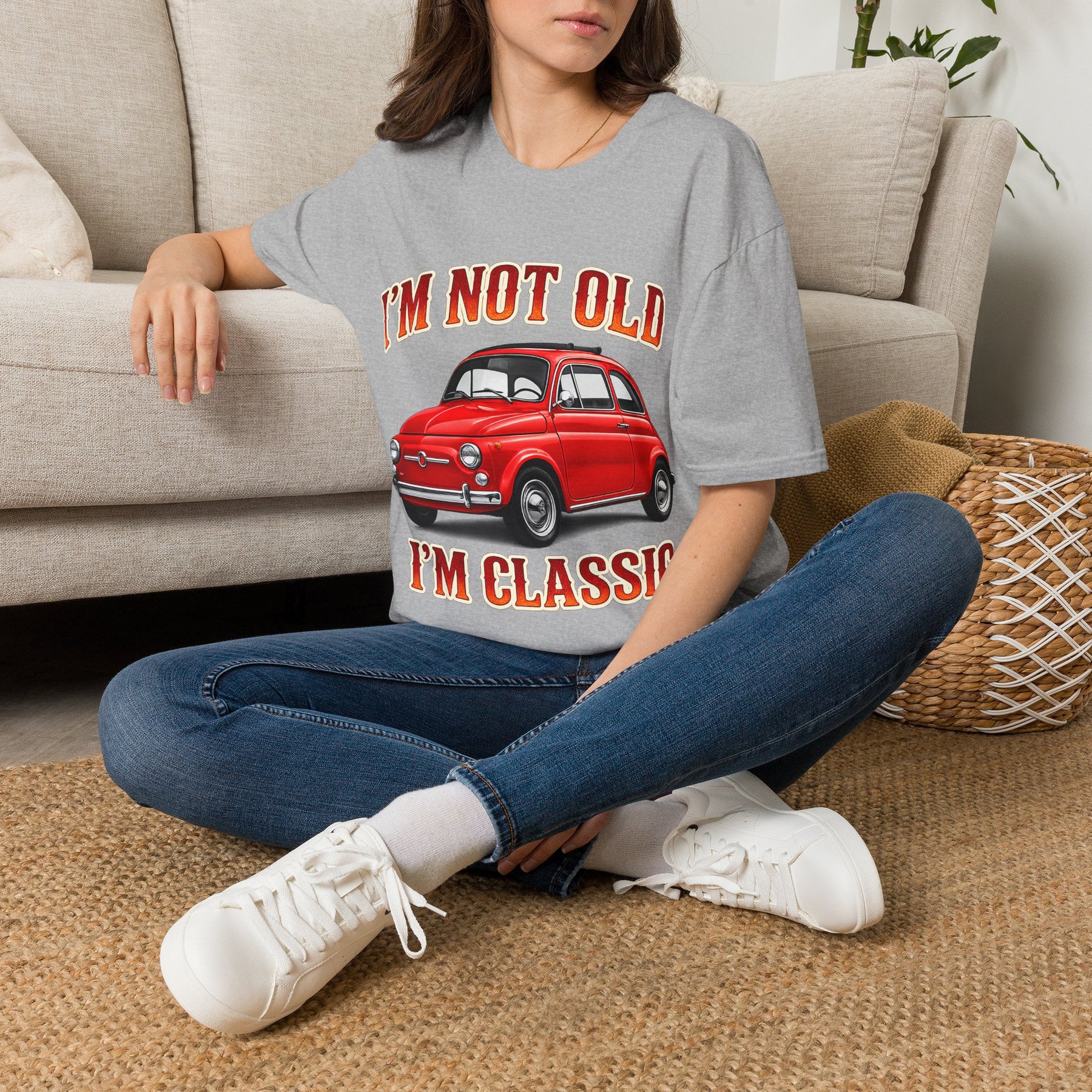 True Insights Retro T-Shirt roter Oldtimer Motiv, stylischer Vintage Look für Herren