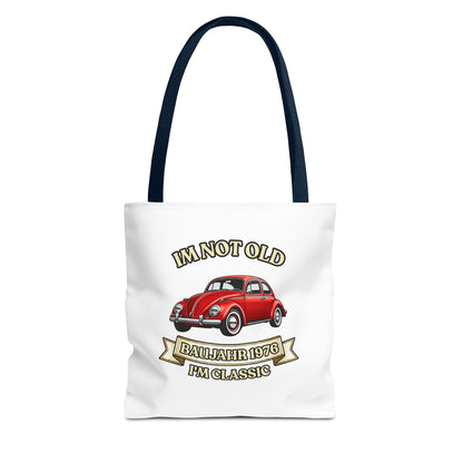 Tote Bag Baujahr 1976 - I'm Not Old I'm Classic - Roter Käfer Oldtimer - 50. Geburtstag Geschenk Stoffbeutel