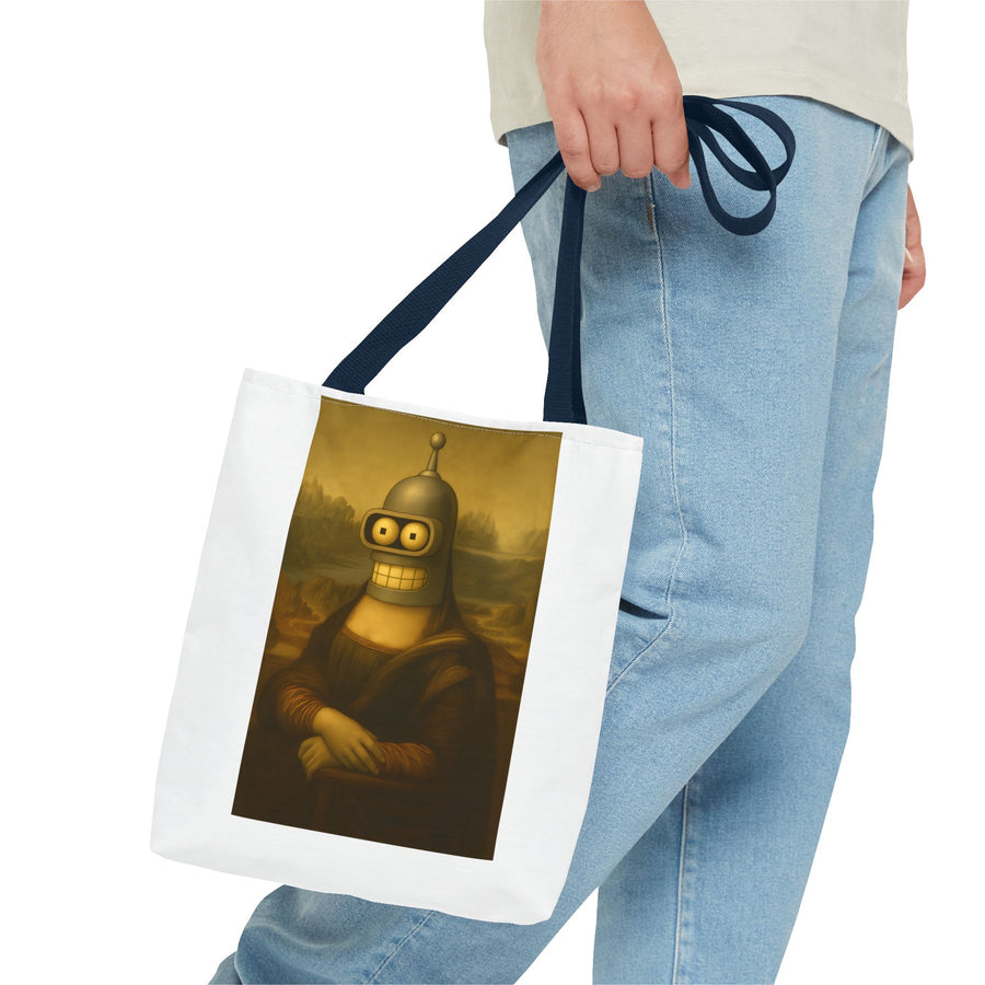 True Insights Tote Bag Mona Lisa Roboter Parodie Kunst, robuster Shopper für Kunst und Sci-Fi Fans