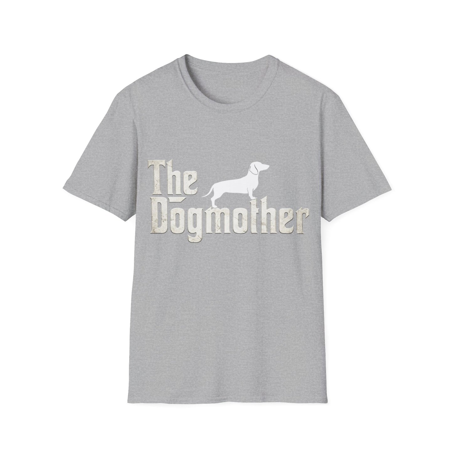 True Insights T-Shirt The Dogmother Dackel Design in Sportgrau, witziges Hundemama Shirt für Dackelfans