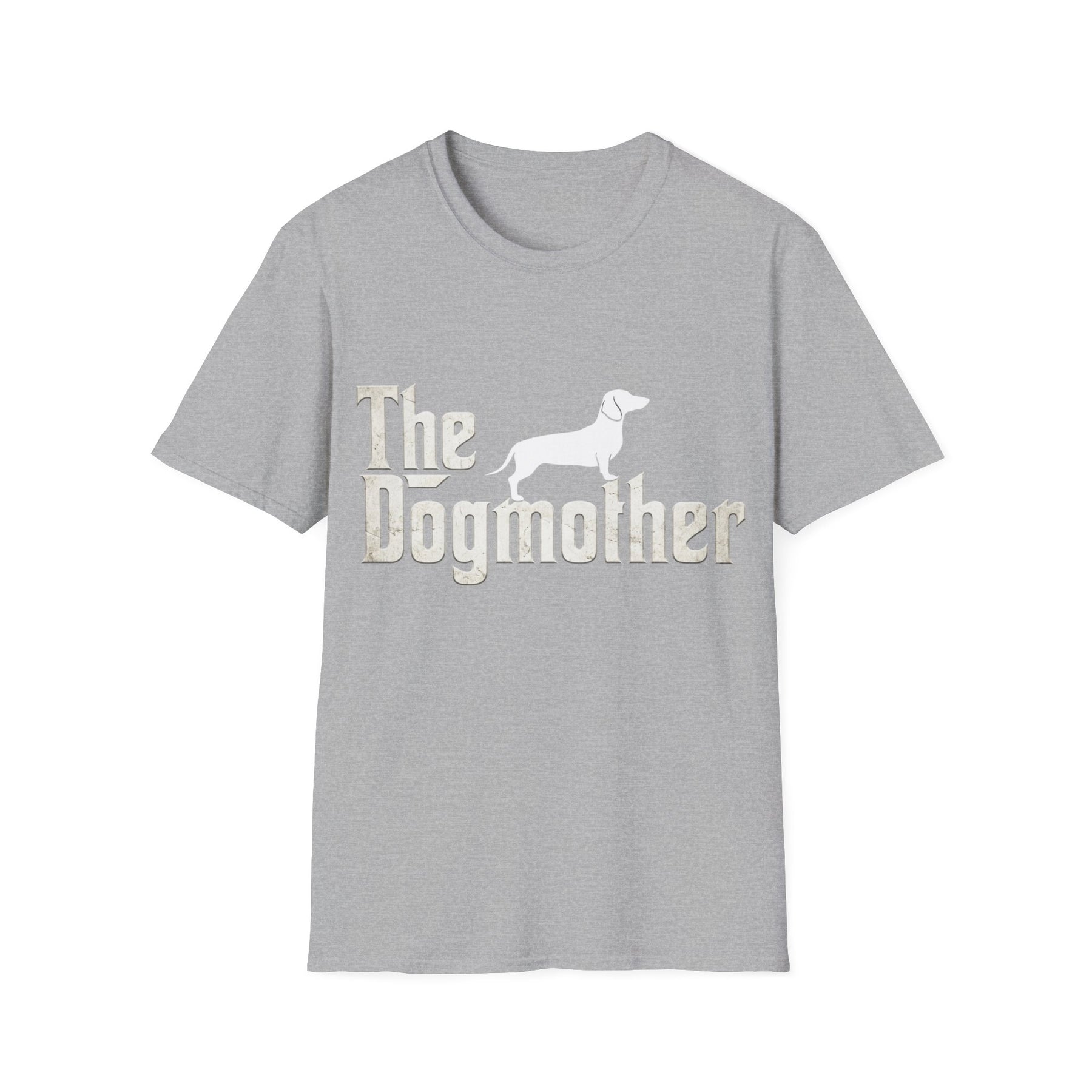 True Insights T-Shirt The Dogmother Dackel Design in Sportgrau, witziges Hundemama Shirt für Dackelfans