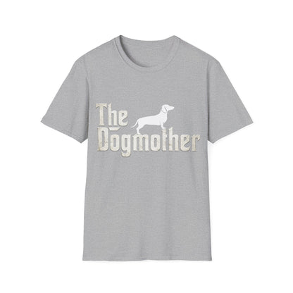 True Insights T-Shirt The Dogmother Dackel Design in Sportgrau, witziges Hundemama Shirt für Dackelfans