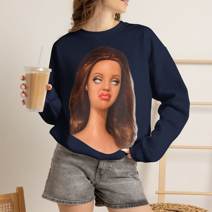 Lustiges Puppen-Gesicht T-Shirt | Genervter Blick Meme Shirt | Ironisches Statement Geschenk für Frauen