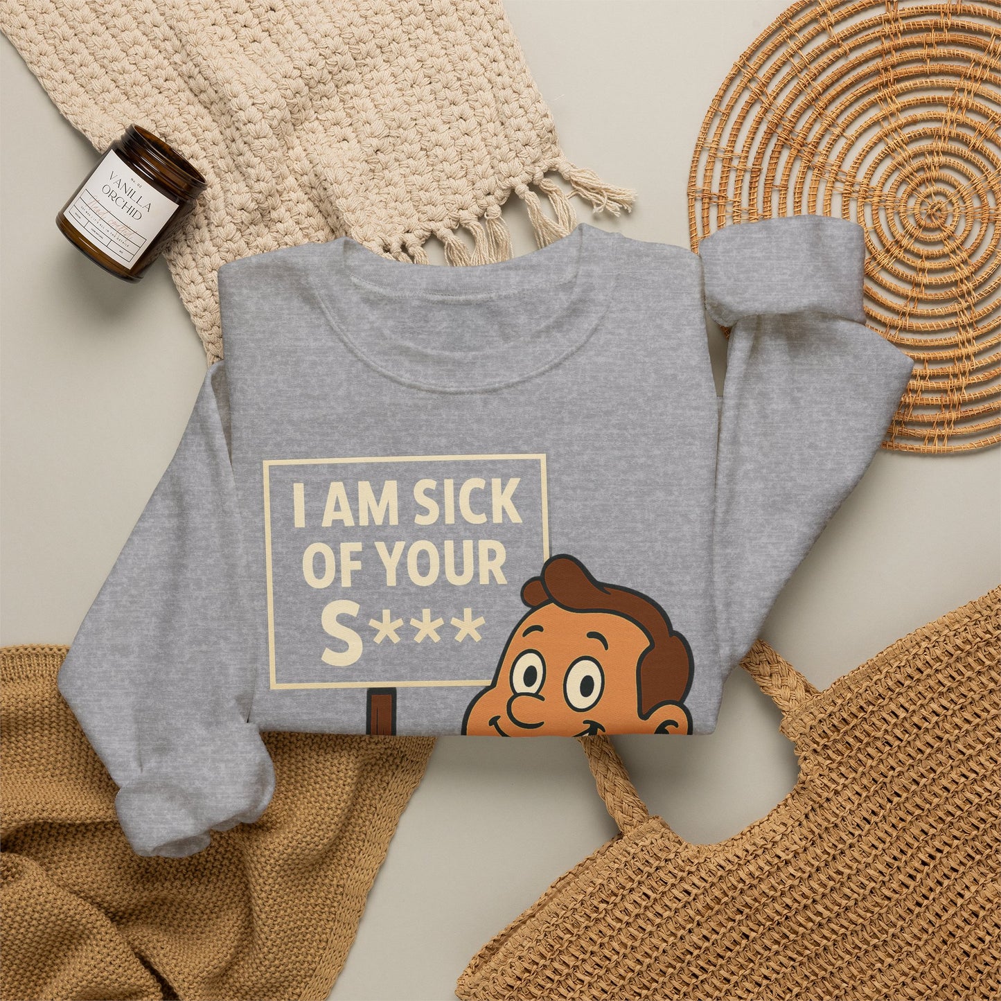 Lustiges Sweatshirt "I Am Sick Of Your S***" – Retro Cartoon Spruch Shirt für Sarkasmus-Fans & Kollegen