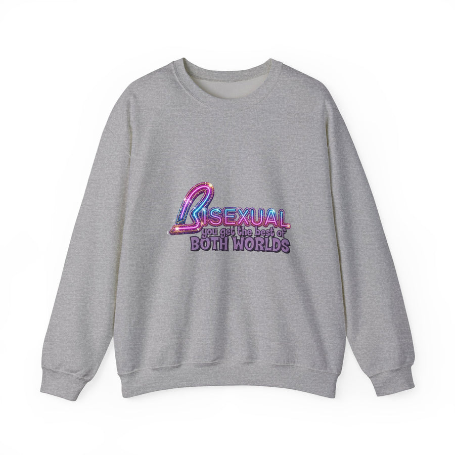 Bisexual – Best of Both Worlds Sweatshirt – Glittermotief voor Bi Pride en Pride
