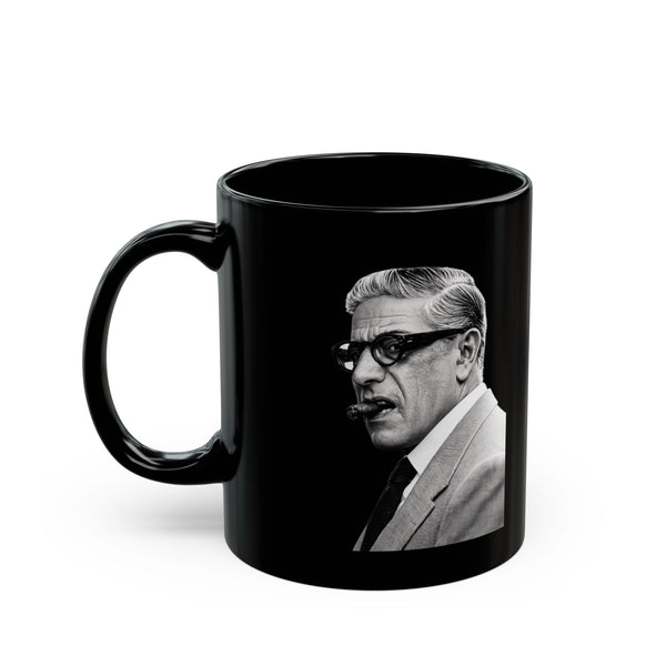 Black Portrait Mug (11oz/15oz) — Vintage Gentleman Photo Coffee Cup