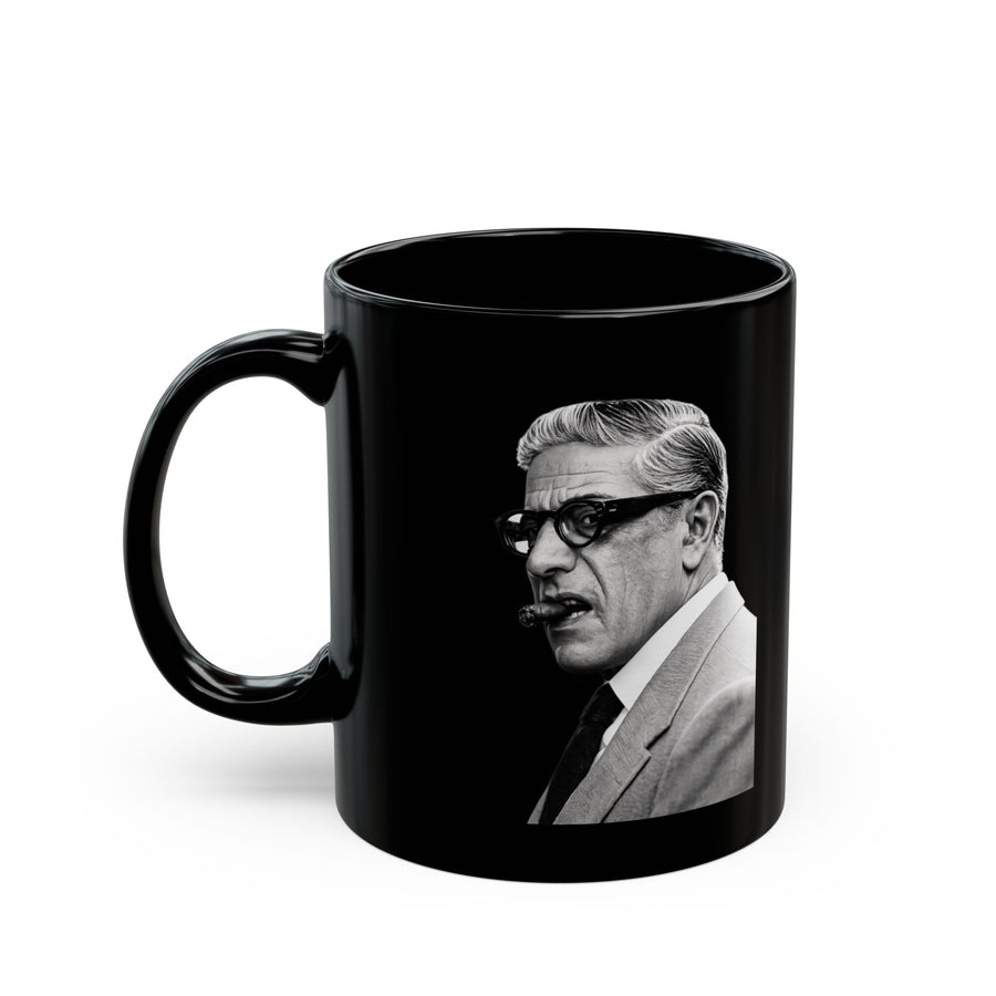 Black Portrait Mug (11oz/15oz) — Vintage Gentleman Photo Coffee Cup
