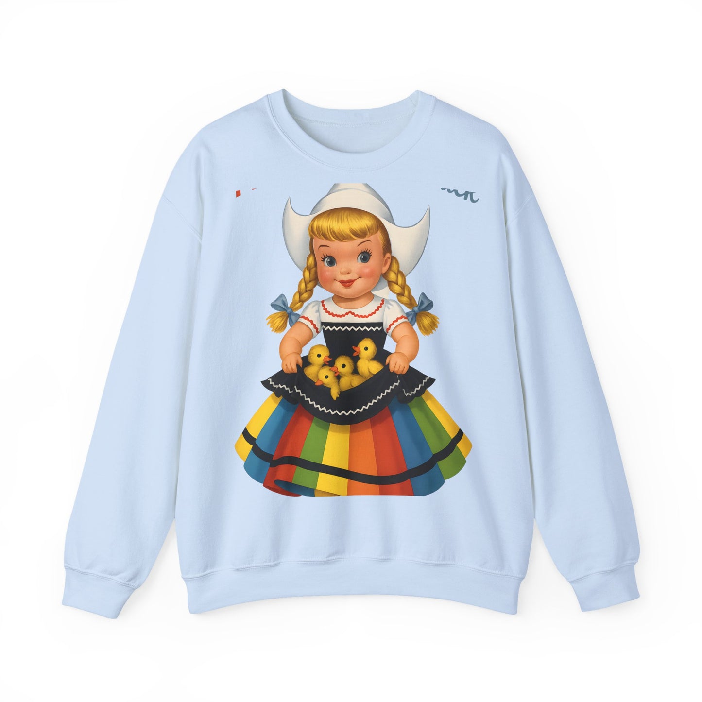 I Don't Give A Duck Sweatshirt - Lustiges Retro Holländermädchen mit Entchen, Vintage Humor Geschenk