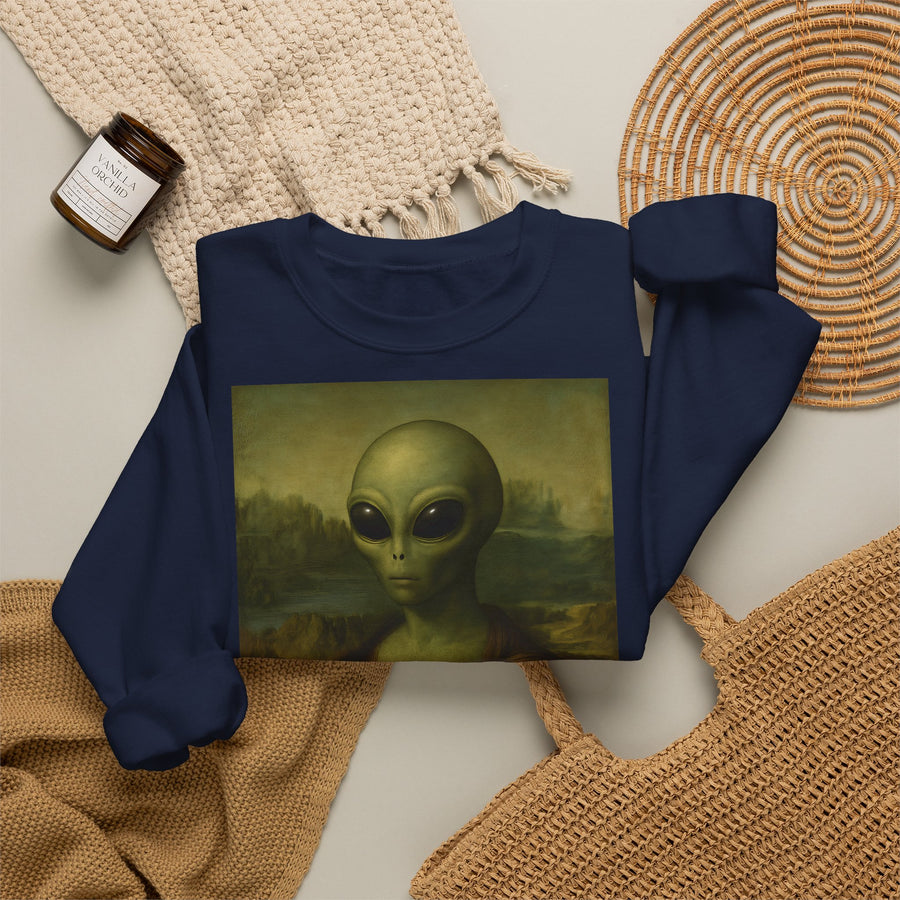 Mona Alien Sweatshirt – Kunstparodie mit Außerirdischer