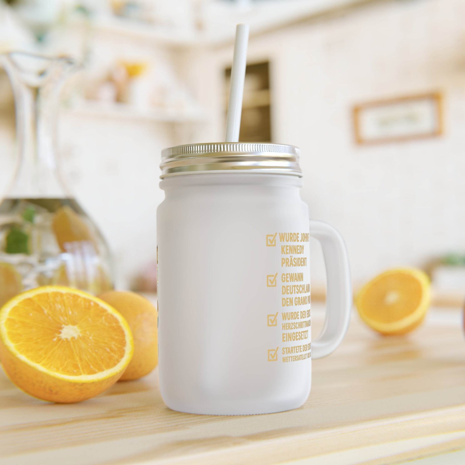 1960 Vintage Mason Jar – Limited Edition Glas mit Strohhalm & Deckel | Perfekt für Jahrgangs-Geschenke - True Insights