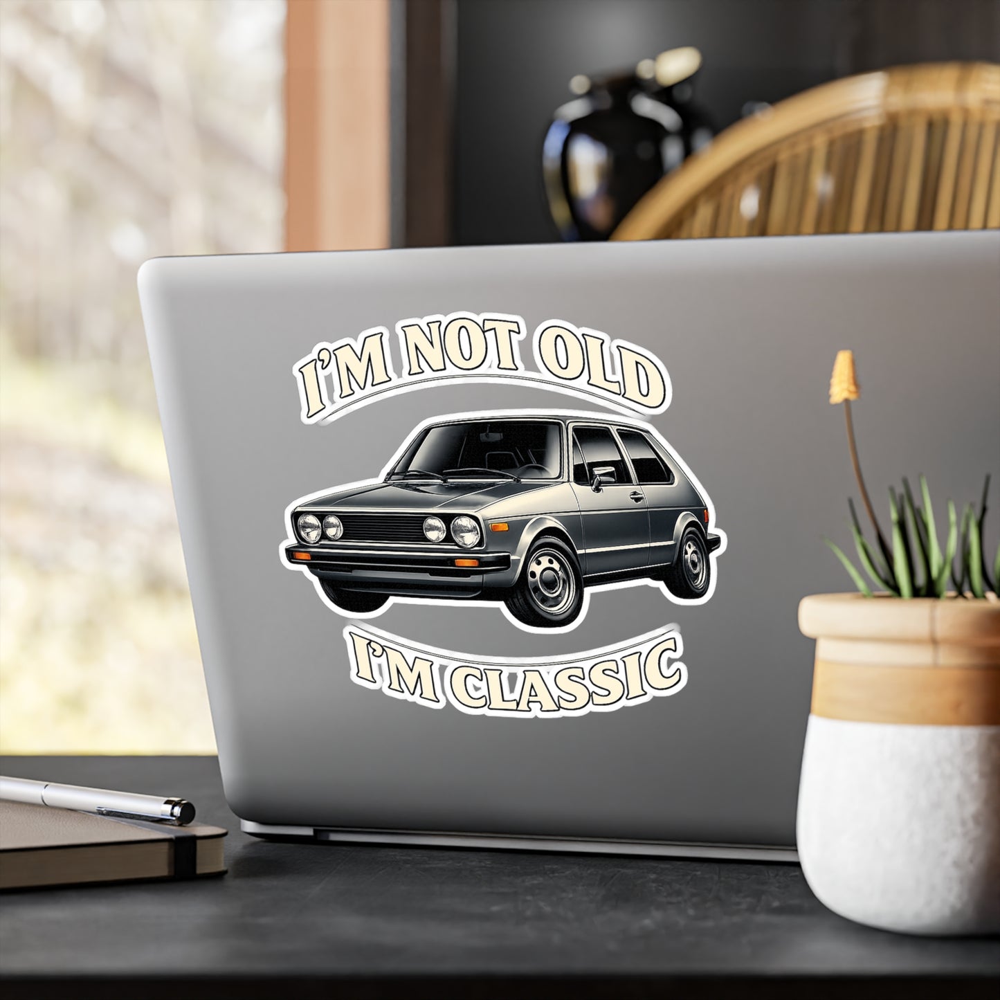 I'm Not Old I'm Classic Sticker - Retro Oldtimer Kleinwagen Aufkleber - Vintage Auto Geschenk für Autoliebhaber