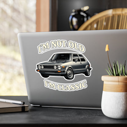 I'm Not Old I'm Classic Sticker - Retro Oldtimer Kleinwagen Aufkleber - Vintage Auto Geschenk für Autoliebhaber