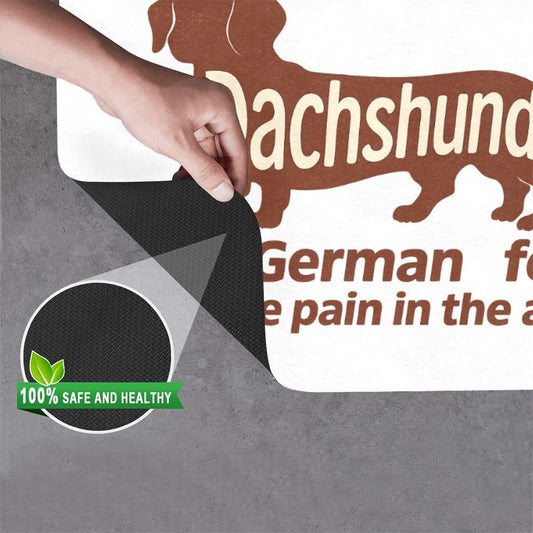 Dackshund Fußmatte – Satirischer Türvorleger mit frecher Hundeübersetzung – Lustiges | True Insights – Bild 2