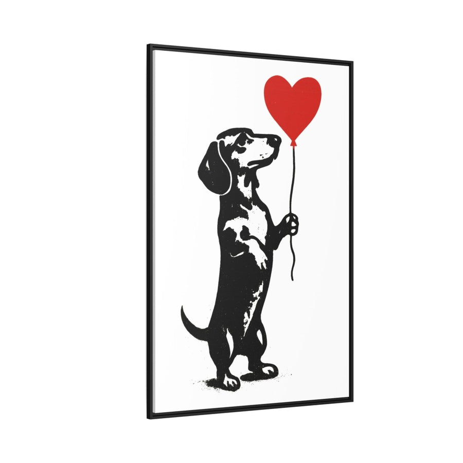 Canvas Bild – Dackel mit Herzballon-True Insights