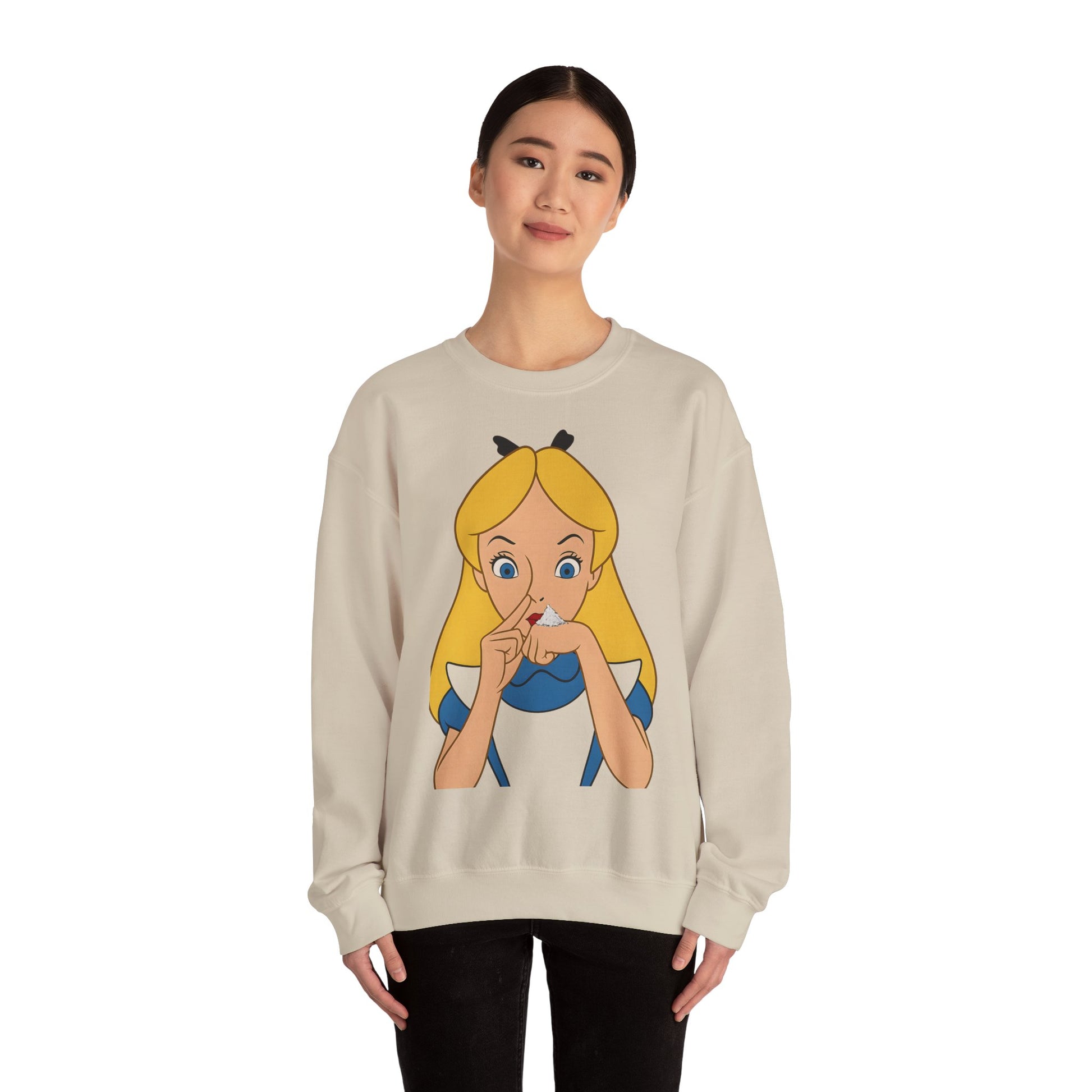Sweatshirt – Satire Sweatshirt – "Alice im Rausch" Pop-Art Design | True Insights Design mit Humor
