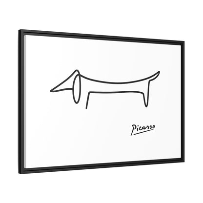 Picasso-Dackel Line-Art Leinwand | Minimalistisches Wandbild | Modernes Hunde-Kunstwerk