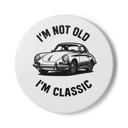 Ceramic Coaster — "I'm Not Old, I'm Classic" Vintage Car Drink Coaster-Home Decor-True Insights