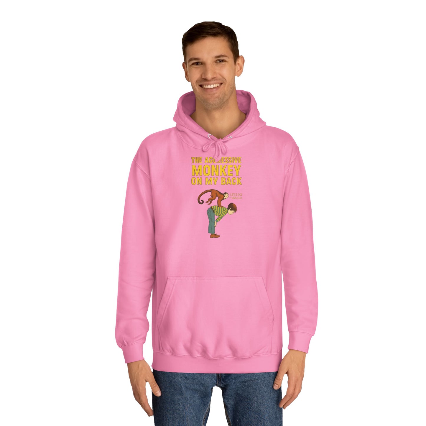 The Aggressive Monkey On My Back Hoodie - Lustiger Affe Vintage Retro Spruch Kapuzenpullover - Ironischer Humor Geschenk