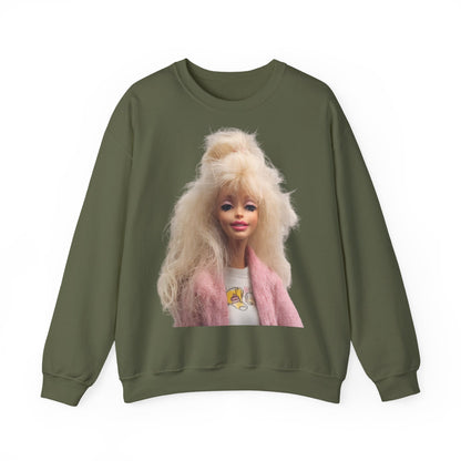Retro Puppen Portrait T-Shirt Damen | 80er Jahre Blond Doll Fashion Shirt | Pinke Jacke Vintage Style Geschenk