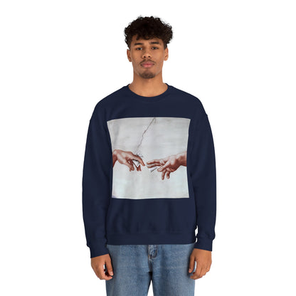 Sweatshirt – The Deal Sweatshirt – Satirische Kunst trifft Streetwear | Michelangelo Meme Design | True Insights Design mit Humor
