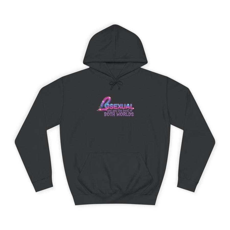 True Insights Bisexual – Best of Both Worlds Hoodie – Glitzer-Motiv für Bi Pride und CSD in Jet Black