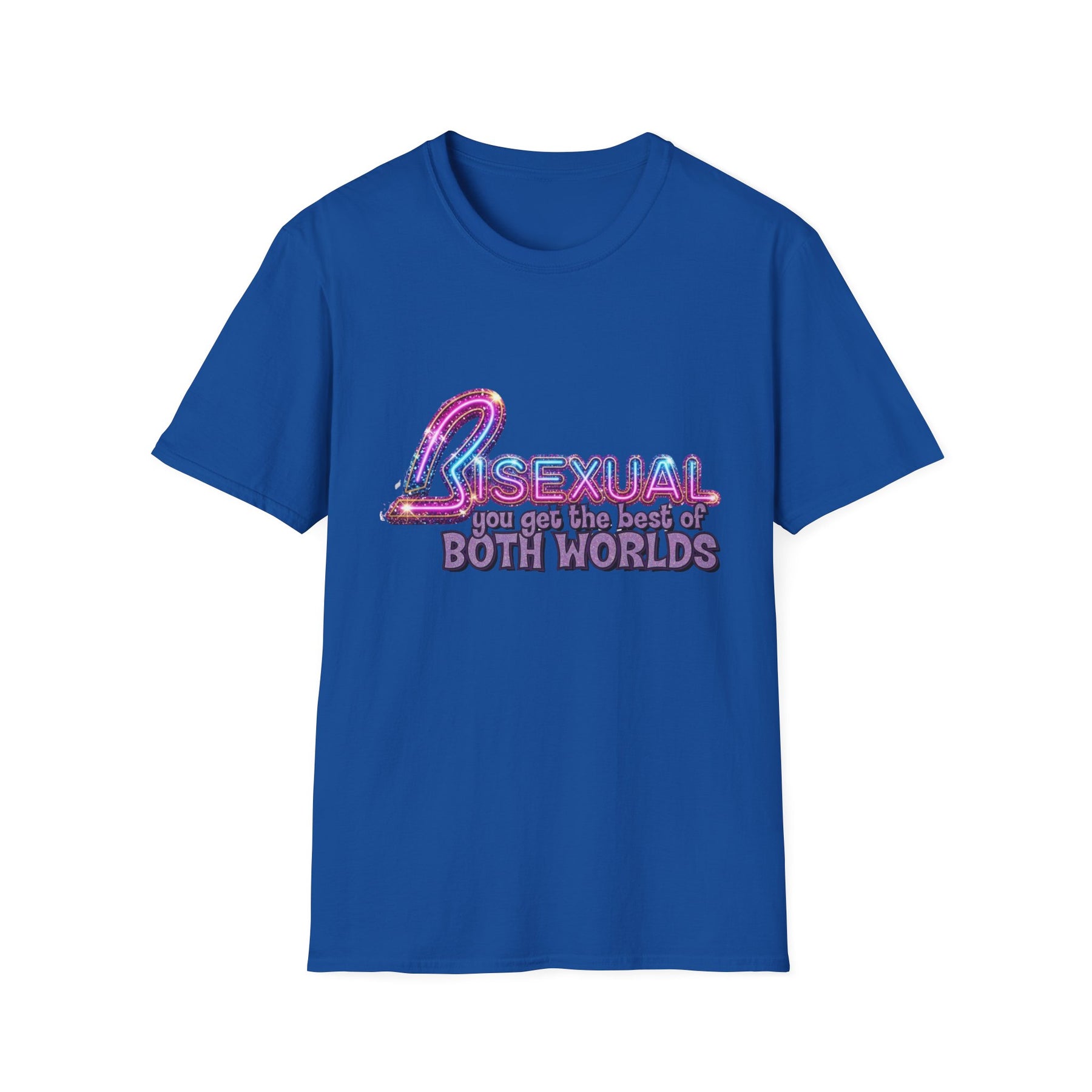 True Insights T-Shirt Bisexual Best Of Both Worlds Bi Pride CSD Neon-Look in Royalblau