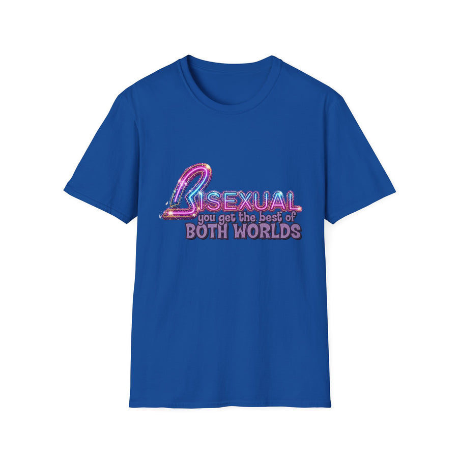True Insights T-Shirt Bisexual Best Of Both Worlds Bi Pride CSD Neon-Look in Royalblau