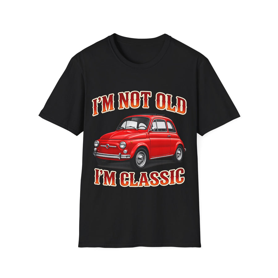 True Insights Retro T-Shirt Oldtimer Kleinwagen Motiv in Schwarz, Vintage Geschenk für Herren