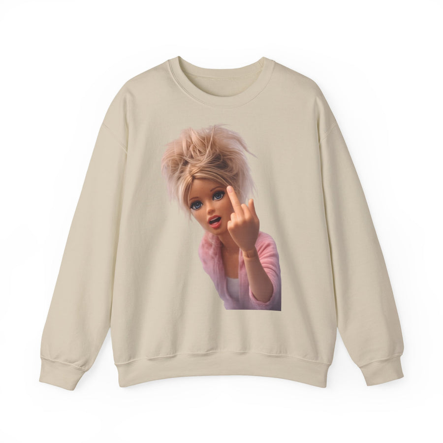 True Insights Middle Finger Sweatshirt – Freches Statement-Motiv in Sand