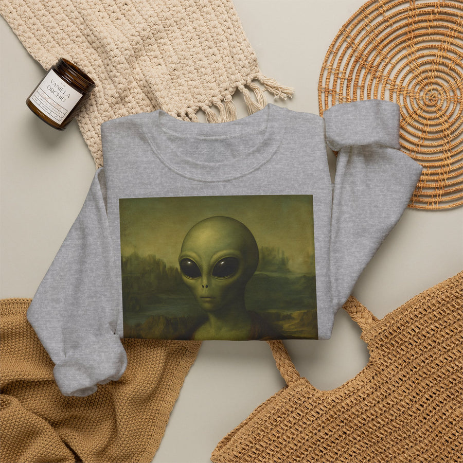 Mona Alien Sweatshirt – Kunstparodie mit Außerirdischer