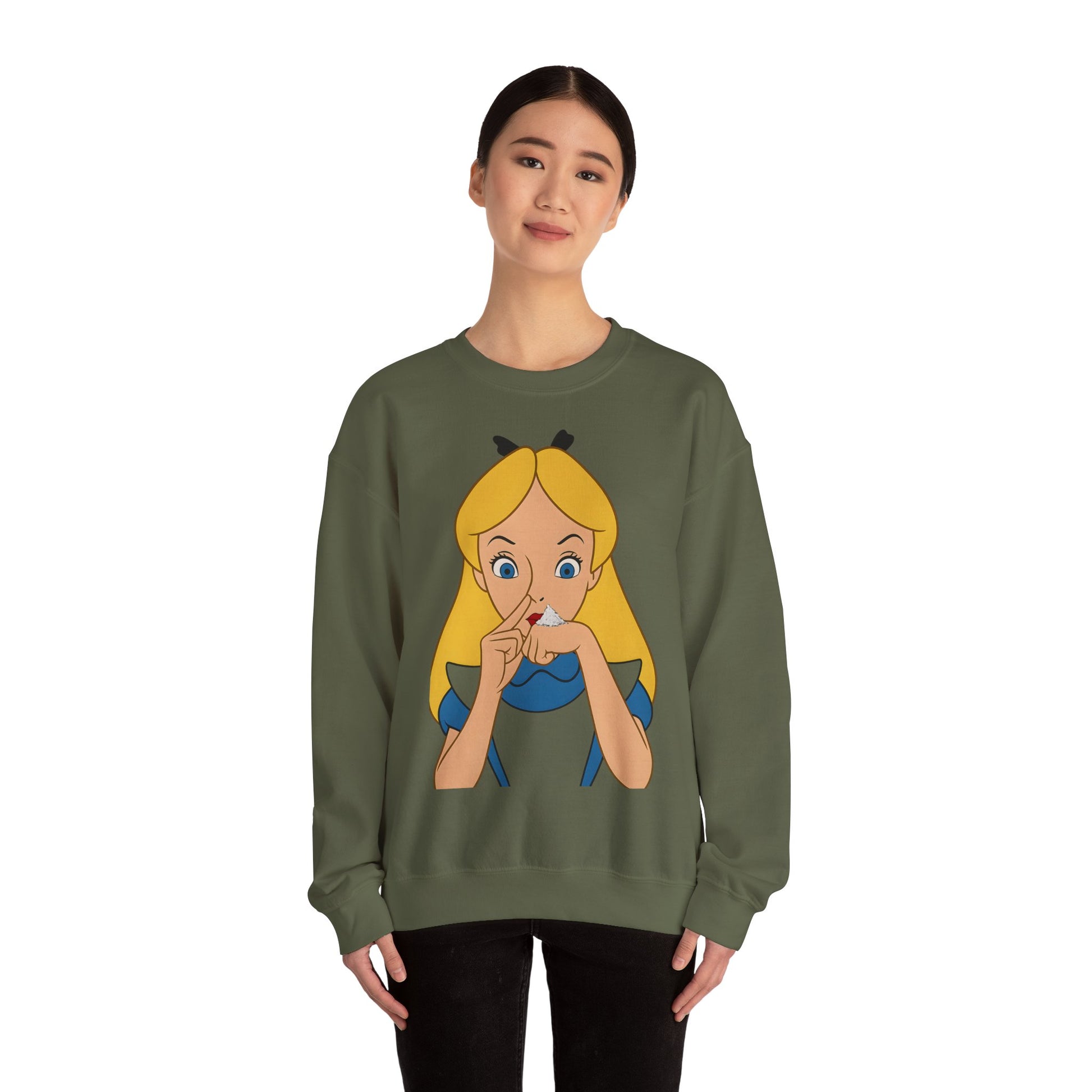 Sweatshirt – Satire Sweatshirt – "Alice im Rausch" Pop-Art Design | True Insights Design mit Humor