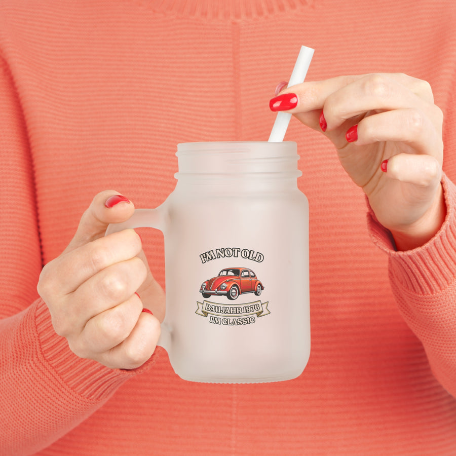 Born in 1976 Mason Jar – 50th Birthday Gift | VW Beetle