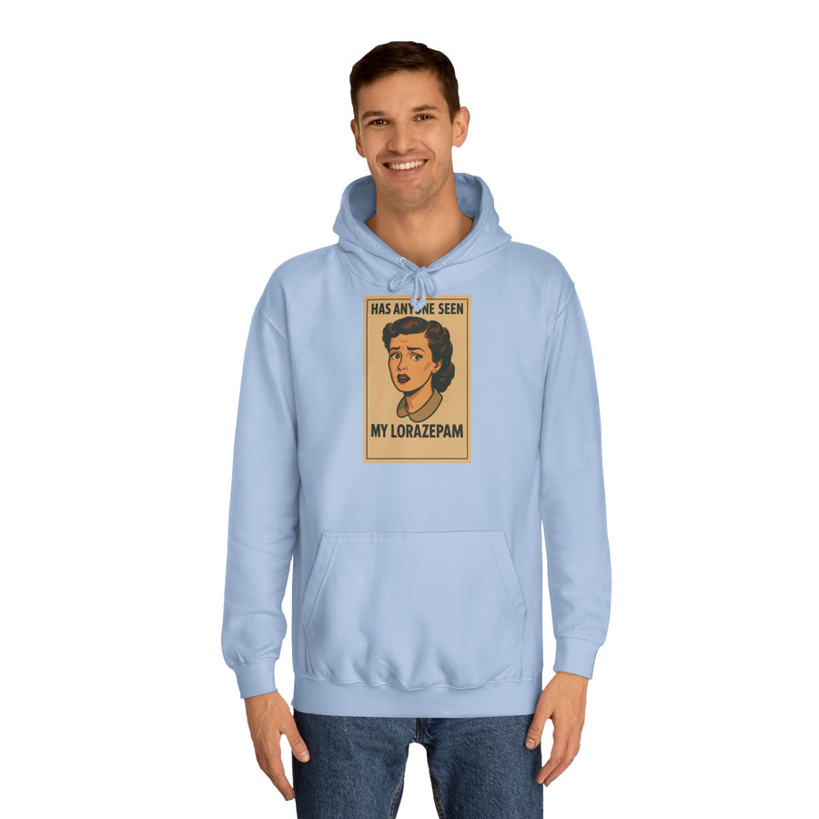 True Insights Has Anyone Seen My Lorazepam Hoodie – Retro-Pop-Art mit schwarzem Humor