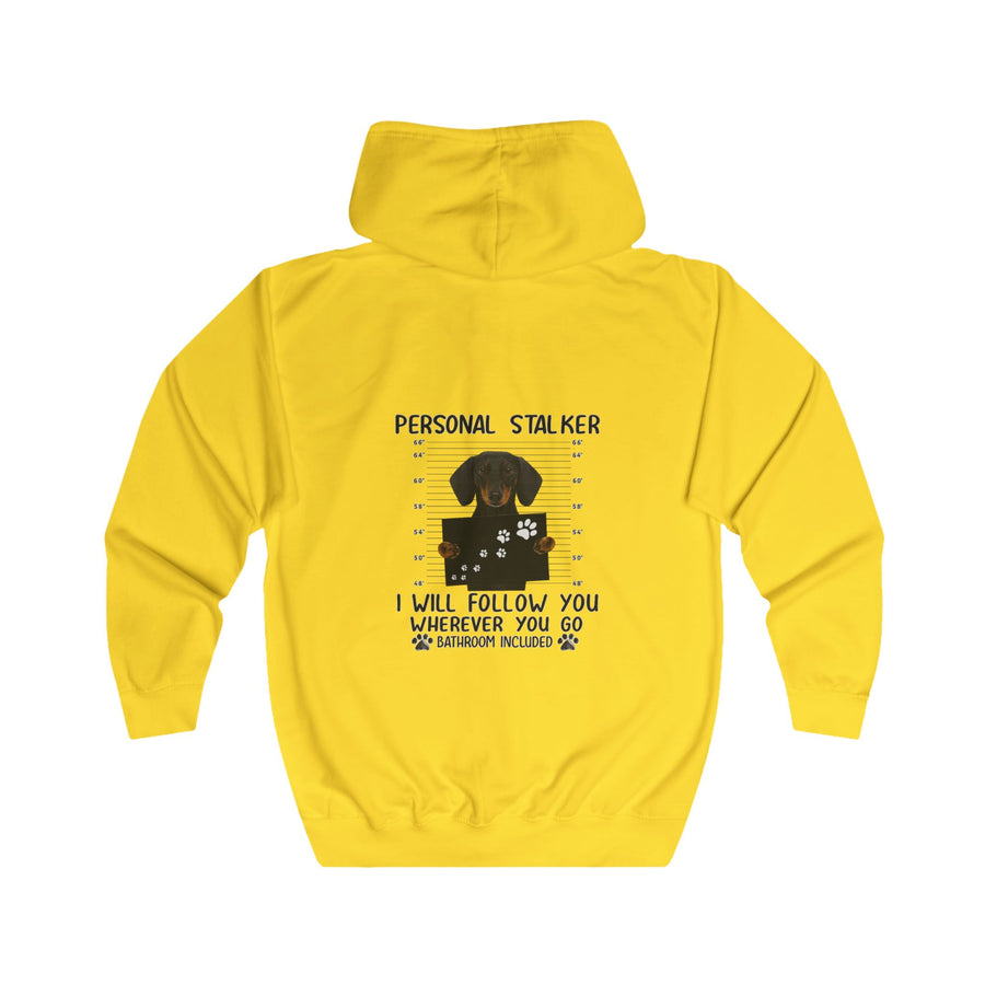 True Insights Dackel Personal Stalker Zip-Hoodie – Lustiges Dackel-Motiv – I Will Follow You