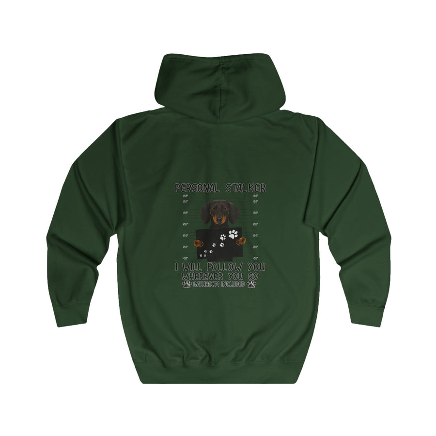 True Insights Dackel Personal Stalker Zip-Hoodie – Lustiges Dackel-Motiv – I Will Follow You