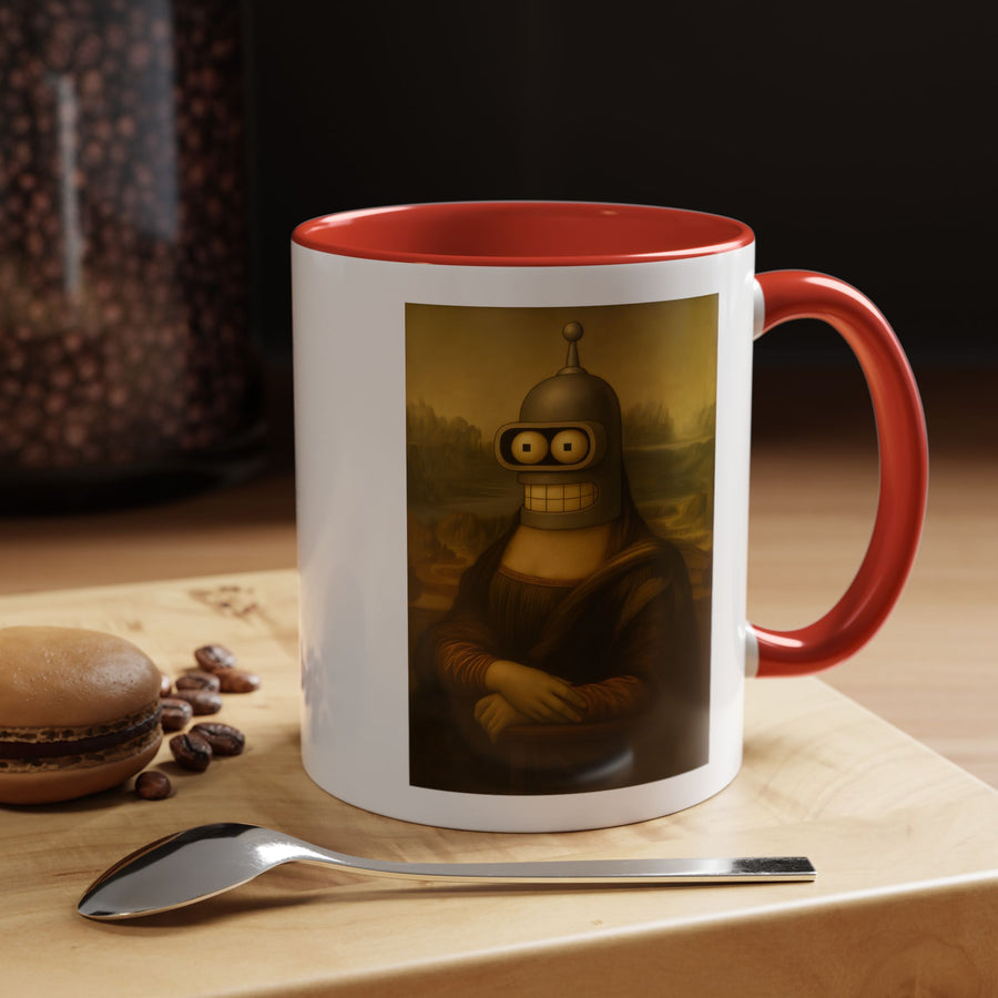 True Insights Tasse Bender Mona Lisa satirisches Sci-Fi Design in der Hand