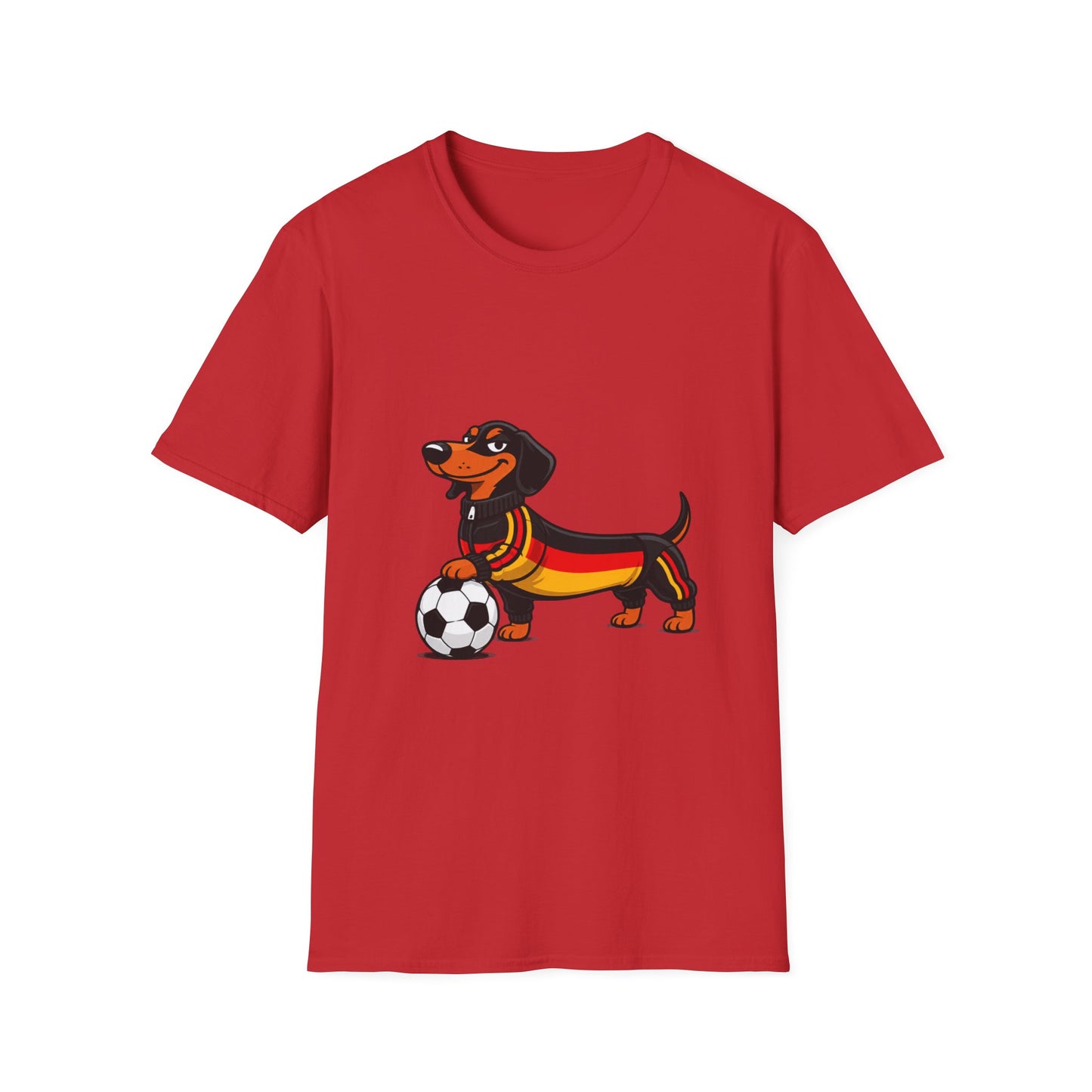True Insights Unisex T-Shirt Fußball Dackel WM 2026 Deutschland-Motiv in Red