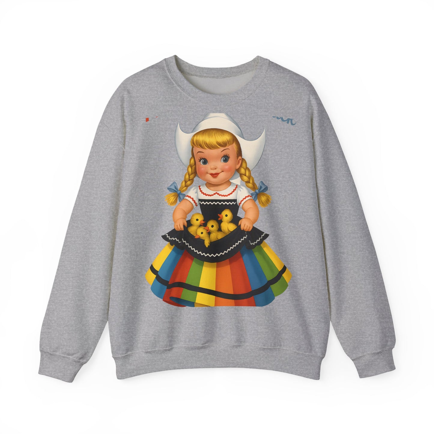 I Don't Give A Duck Sweatshirt - Lustiges Retro Holländermädchen mit Entchen, Vintage Humor Geschenk