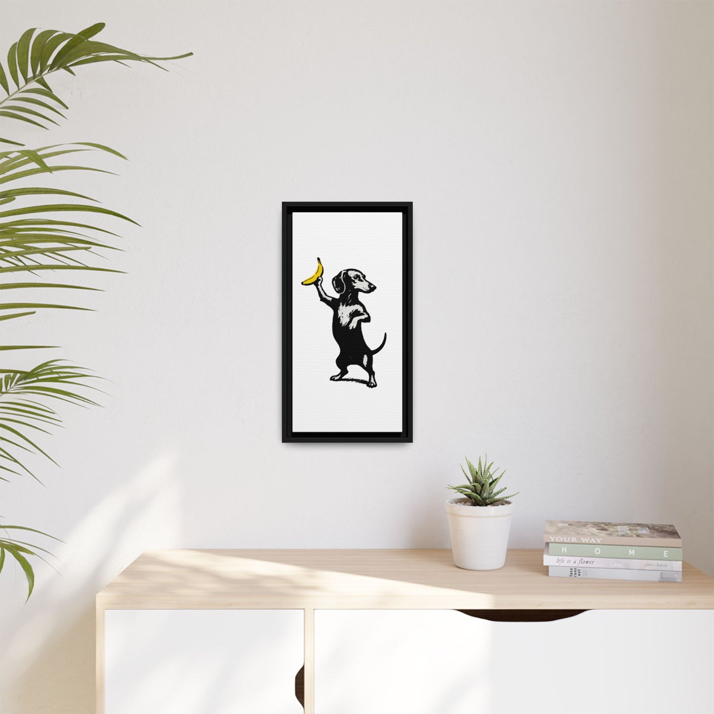 Dackel mit Banane – Banksy-inspirierter Art Print