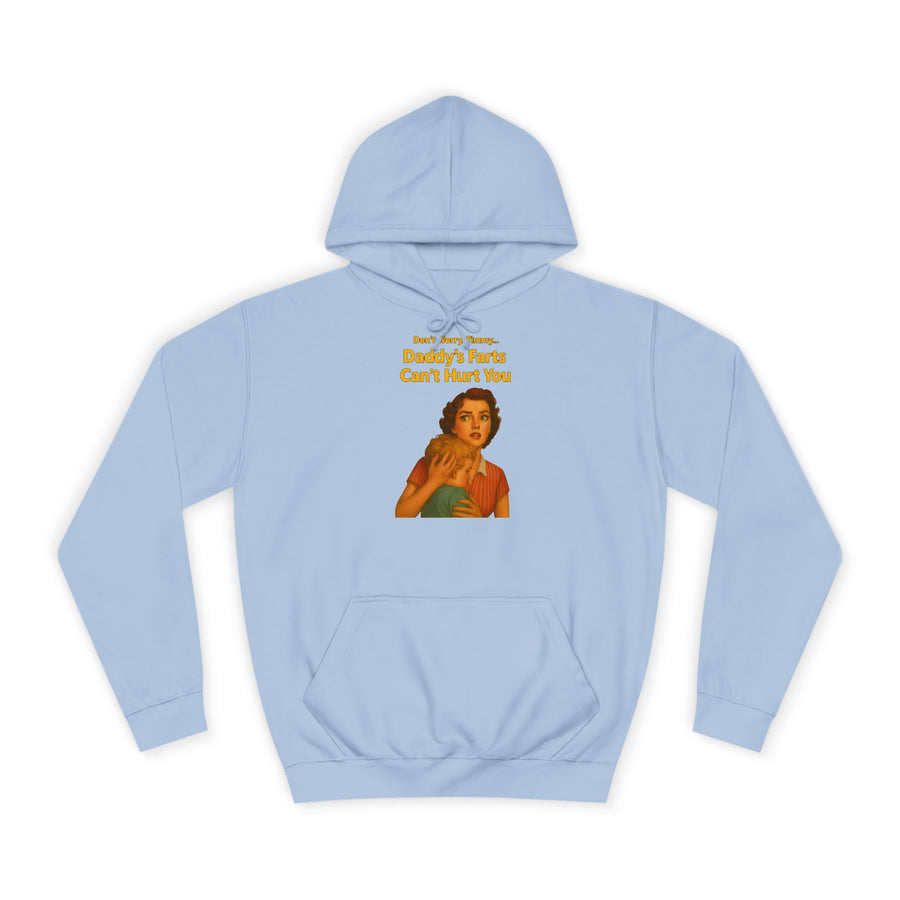 True Insights Daddy's Farts Can't Hurt You Hoodie – Satirisches Retro-Motiv mit schwarzem Humor in Sky Blue
