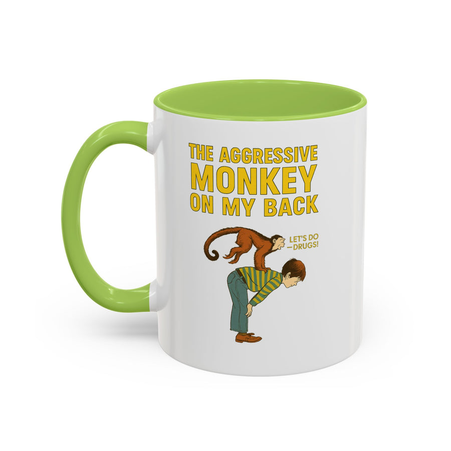 Mug Aggressive Monkey On My Back - Tasse drôle rétro vintage