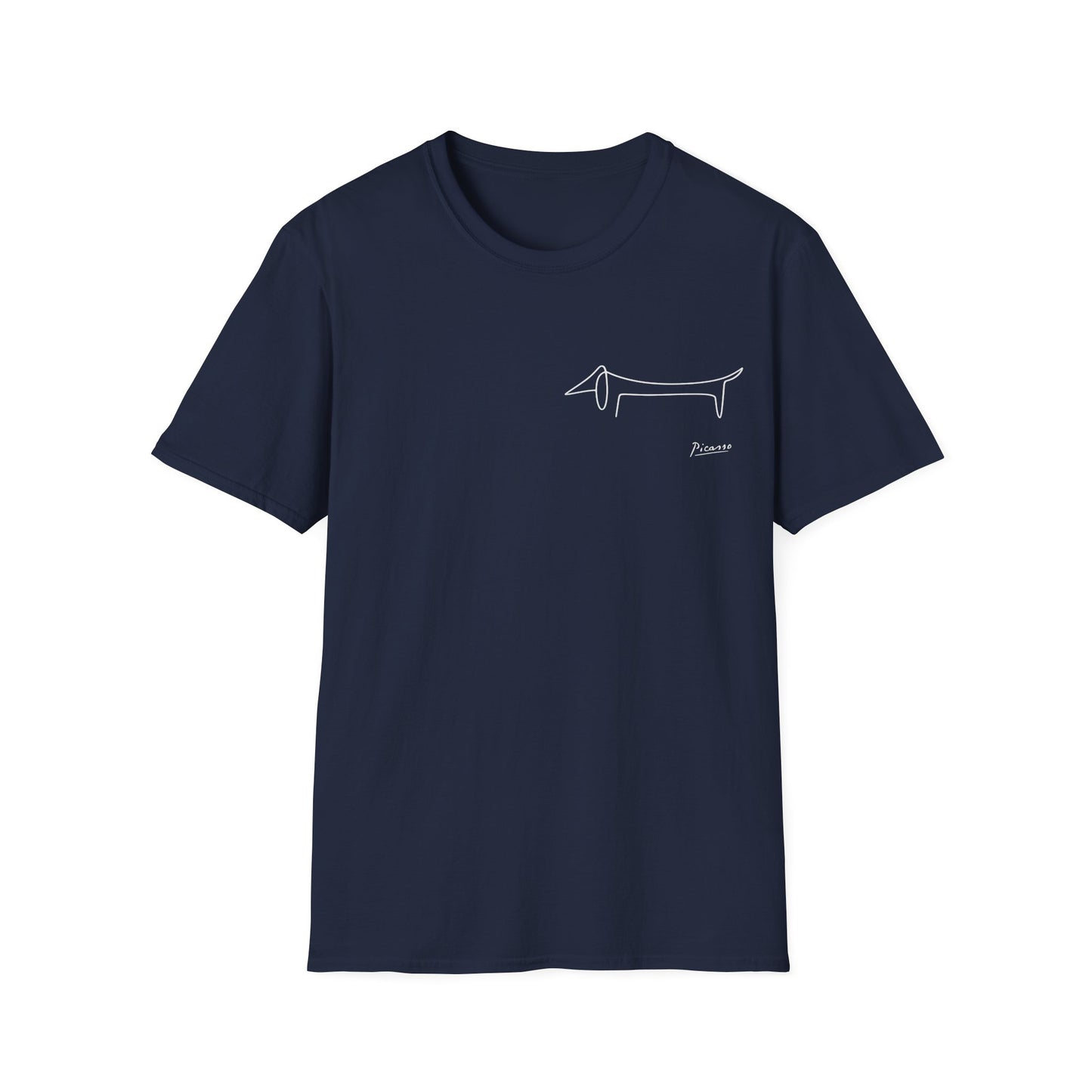Picasso Dackel T-Shirt – Minimalistische Hundelinie mit Kultfaktor - kleines Motiv