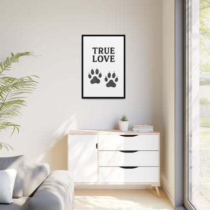 TRUE LOVE – Gerahmtes Wandbild mit Pfotenabdrücken | Tierliebe als stilvolles Geschenk