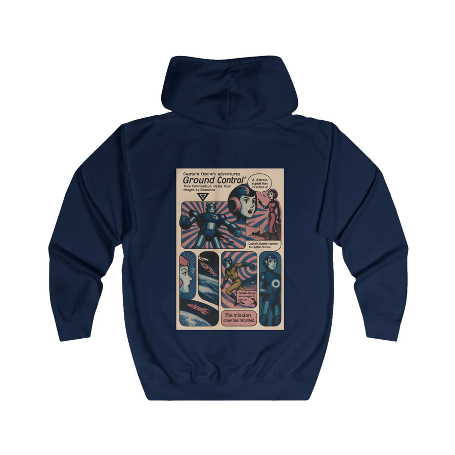 Captain Ozone Zip-Hoodie – Retro-Sci-Fi-Comic-Motiv
