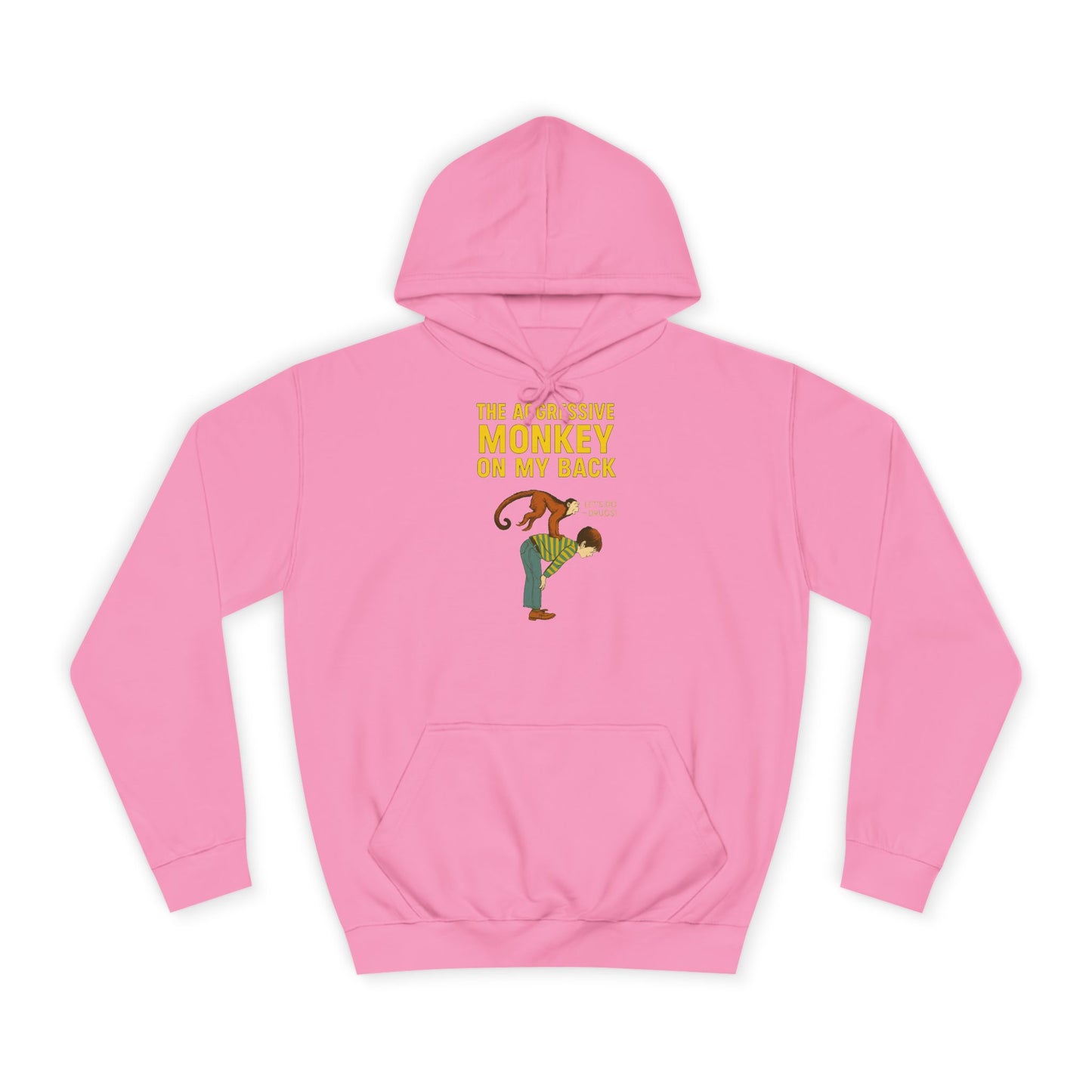The Aggressive Monkey On My Back Hoodie - Lustiger Affe Vintage Retro Spruch Kapuzenpullover - Ironischer Humor Geschenk